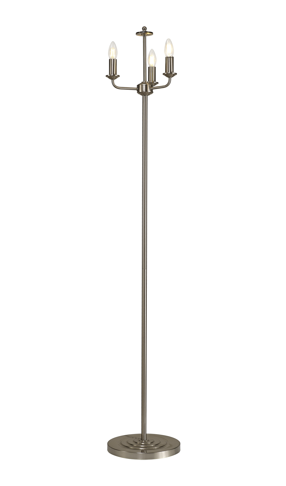 D0687  Banyan Switched Floor Lamp 3 Light Satin Nickel